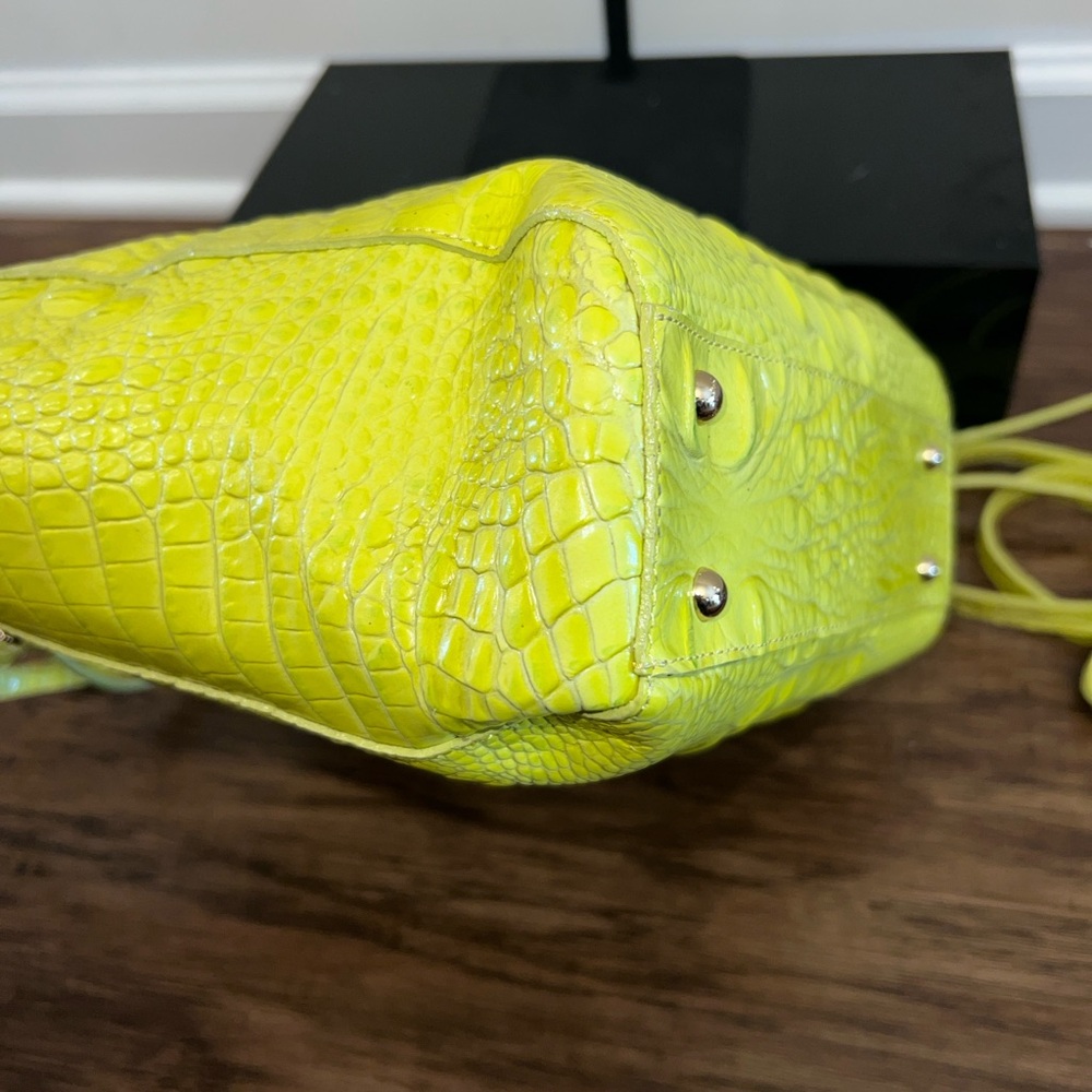 Brahmin Small Caroline Handbag/Crossbody in Neon Yellow - Picture 8 of 13